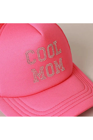 PREORDER: Cool Mom Rhinestone Trucker Hat in Six Colors-[option4]-[option5]-[option6]-[option7]-[option8]-Womens-Clothing-Shop