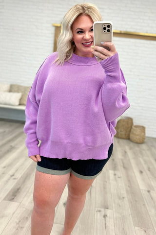 Margot Side Slit Oversized Sweater in Lavender-[option4]-[option5]-[option6]-[option7]-[option8]-Womens-Clothing-Shop