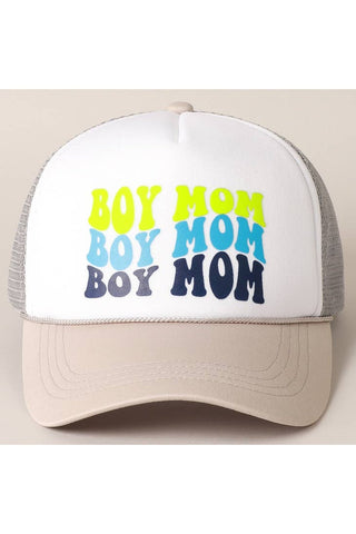 PREORDER: Boy Mom Foam Trucker Hat in Two Colors-[option4]-[option5]-[option6]-[option7]-[option8]-Womens-Clothing-Shop