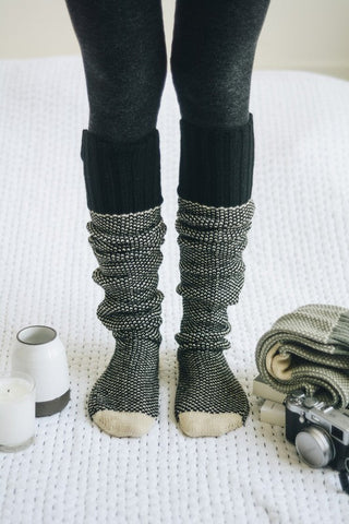 Knitted Lounge Socks In Black-OS-[option4]-[option5]-[option6]-[option7]-[option8]-Womens-Clothing-Shop