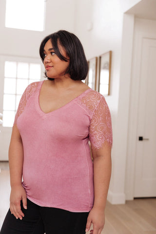 A Little Bit of Lace Top In Pink-[option4]-[option5]-[option6]-[option7]-[option8]-Womens-Clothing-Shop
