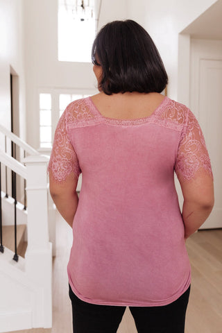 A Little Bit of Lace Top In Pink-[option4]-[option5]-[option6]-[option7]-[option8]-Womens-Clothing-Shop