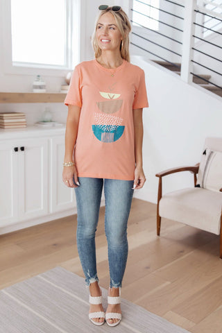 Abstract Graphic Tee in Peach-[option4]-[option5]-[option6]-[option7]-[option8]-Womens-Clothing-Shop
