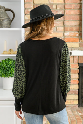 All Right Now Animal Print Sleeve Top-[option4]-[option5]-[option6]-[option7]-[option8]-Womens-Clothing-Shop