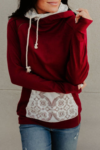 Ampersand Doublehood Sweatshirt - Lace Burgundy-[option4]-[option5]-[option6]-[option7]-[option8]-Womens-Clothing-Shop