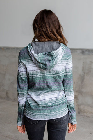 Ampersand Halfzip Sweatshirt- Serape Emerald-[option4]-[option5]-[option6]-[option7]-[option8]-Womens-Clothing-Shop