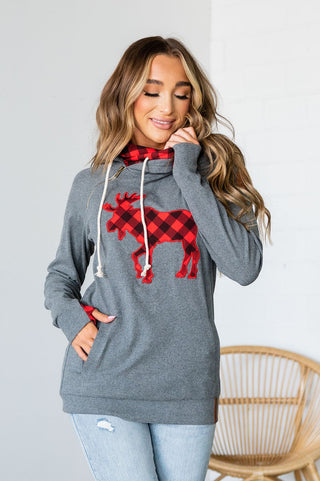 Ampersand Reindeer Crossing Doublehood Sweatshirt-[option4]-[option5]-[option6]-[option7]-[option8]-Womens-Clothing-Shop