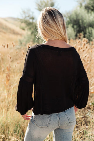 Bellissimo Draped V-Neck Sweater in Black-[option4]-[option5]-[option6]-[option7]-[option8]-Womens-Clothing-Shop