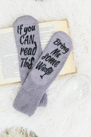 Bring Me Some Wine Socks In Gray-OS-[option4]-[option5]-[option6]-[option7]-[option8]-Womens-Clothing-Shop