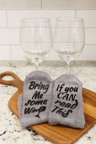 Bring Me Some Wine Socks In Gray-OS-[option4]-[option5]-[option6]-[option7]-[option8]-Womens-Clothing-Shop