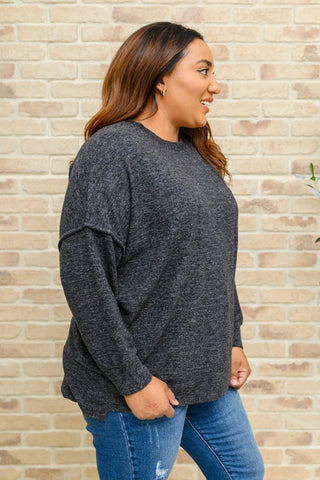 Brushed Drop Shoulder Sweater In Black-[option4]-[option5]-[option6]-[option7]-[option8]-Womens-Clothing-Shop