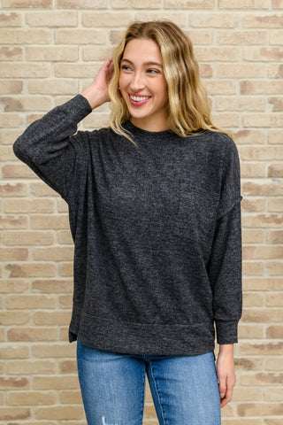 Brushed Drop Shoulder Sweater In Black-[option4]-[option5]-[option6]-[option7]-[option8]-Womens-Clothing-Shop