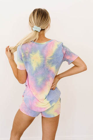 Brushed Knit Tie Dye Lounge Top In Blue-[option4]-[option5]-[option6]-[option7]-[option8]-Womens-Clothing-Shop