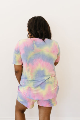 Brushed Knit Tie Dye Lounge Top In Blue-[option4]-[option5]-[option6]-[option7]-[option8]-Womens-Clothing-Shop
