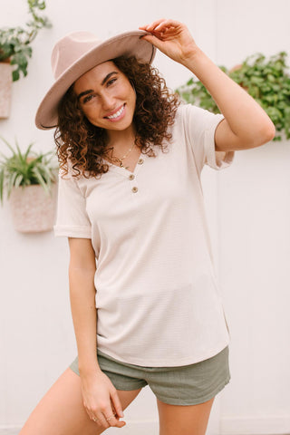 Buttons and Henley Top in Seashell-[option4]-[option5]-[option6]-[option7]-[option8]-Womens-Clothing-Shop
