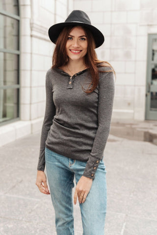 By The Fireplace Thermal Top in Charcoal-[option4]-[option5]-[option6]-[option7]-[option8]-Womens-Clothing-Shop