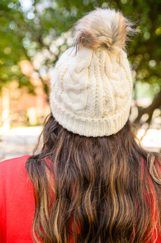 Cable Knit Cuffed Beanie In Ivory-OS-[option4]-[option5]-[option6]-[option7]-[option8]-Womens-Clothing-Shop