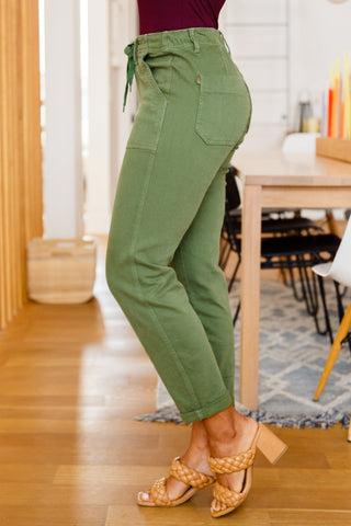 Carmen Double Cuff Joggers in Green-[option4]-[option5]-[option6]-[option7]-[option8]-Womens-Clothing-Shop