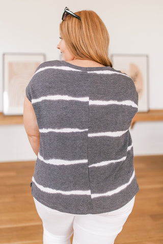 Casual In Stripes Top In Charcoal-[option4]-[option5]-[option6]-[option7]-[option8]-Womens-Clothing-Shop