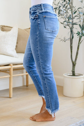 Christina Fringed Pocket Slim Fit Jeans-[option4]-[option5]-[option6]-[option7]-[option8]-Womens-Clothing-Shop