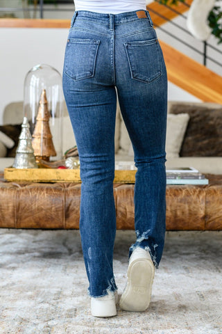 Christine High Contrast Slim Bootcut Destroyed Jeans-[option4]-[option5]-[option6]-[option7]-[option8]-Womens-Clothing-Shop