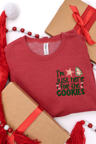 PREORDER: Christmas Cookies Embroidered Sweatshirt-[option4]-[option5]-[option6]-[option7]-[option8]-Womens-Clothing-Shop