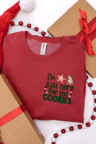 PREORDER: Christmas Cookies Embroidered Sweatshirt-[option4]-[option5]-[option6]-[option7]-[option8]-Womens-Clothing-Shop