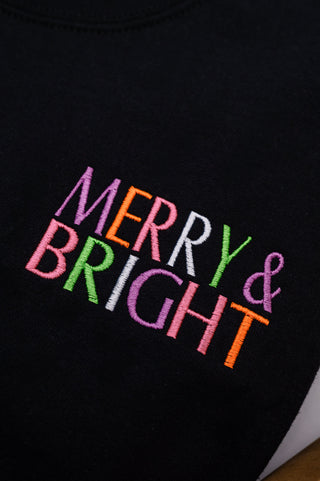 PREORDER: Merry and Bright Embroidered Sweatshirt-[option4]-[option5]-[option6]-[option7]-[option8]-Womens-Clothing-Shop