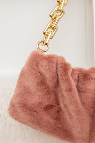 Classy And Carefree Faux Fur Bag In Mauve-OS-[option4]-[option5]-[option6]-[option7]-[option8]-Womens-Clothing-Shop