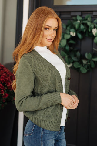 Climbing Vine Cable Knit Cardigan in Green-[option4]-[option5]-[option6]-[option7]-[option8]-Womens-Clothing-Shop