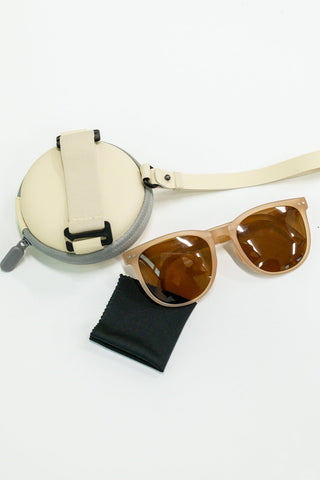 Collapsible Girlfriend Sunnies & Case in Tan-OS-[option4]-[option5]-[option6]-[option7]-[option8]-Womens-Clothing-Shop