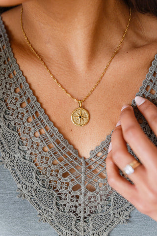 Compass To My Heart Necklace-OS-[option4]-[option5]-[option6]-[option7]-[option8]-Womens-Clothing-Shop