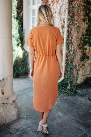 Crossover Midi Dress in Rust-[option4]-[option5]-[option6]-[option7]-[option8]-Womens-Clothing-Shop