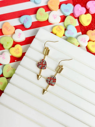 PREORDER: Cupid's Arrow Pave Heart Dangle Earring-One Size-[option4]-[option5]-[option6]-[option7]-[option8]-Womens-Clothing-Shop