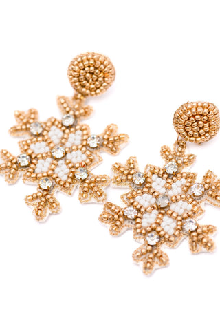 Glitz And Glam Beaded Snowflake Earrings-OS-[option4]-[option5]-[option6]-[option7]-[option8]-Womens-Clothing-Shop