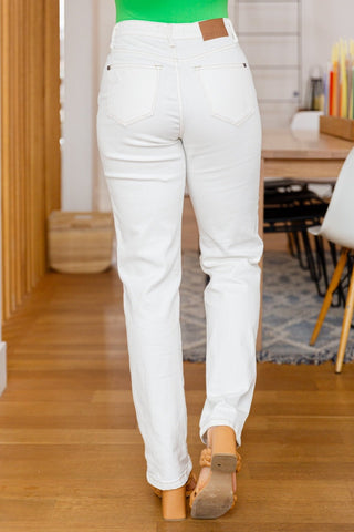 Diana Straight Leg Jeans In White-[option4]-[option5]-[option6]-[option7]-[option8]-Womens-Clothing-Shop