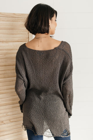 Distressed and Proud Sweater in Black-[option4]-[option5]-[option6]-[option7]-[option8]-Womens-Clothing-Shop