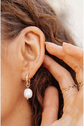Drops Of Pearl Earrings-Gold-[option4]-[option5]-[option6]-[option7]-[option8]-Womens-Clothing-Shop