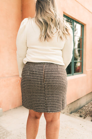 Elly Tweed Skirt in Hazlenut-[option4]-[option5]-[option6]-[option7]-[option8]-Womens-Clothing-Shop