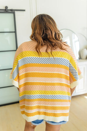 Embrace Me Striped Half Sleeve Knit Cardigan-[option4]-[option5]-[option6]-[option7]-[option8]-Womens-Clothing-Shop