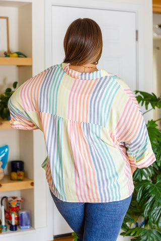 End Of The Rainbow Striped Button Up-[option4]-[option5]-[option6]-[option7]-[option8]-Womens-Clothing-Shop