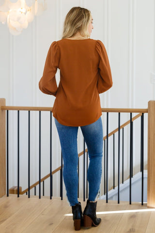 Enjoy This Moment V Neck Blouse In Toffee-[option4]-[option5]-[option6]-[option7]-[option8]-Womens-Clothing-Shop