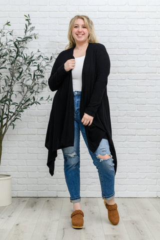 Ever Soft Cascade Cardigan With Pockets In Black-[option4]-[option5]-[option6]-[option7]-[option8]-Womens-Clothing-Shop