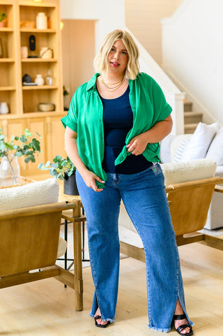 Caitlin High Rise Split Hem Straight Jeans-[option4]-[option5]-[option6]-[option7]-[option8]-Womens-Clothing-Shop