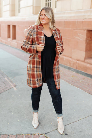Fall In Love Plaid Jacket In Rust-[option4]-[option5]-[option6]-[option7]-[option8]-Womens-Clothing-Shop