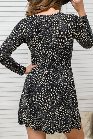 Fay Long Sleeve V Neck Skort Dress-[option4]-[option5]-[option6]-[option7]-[option8]-Womens-Clothing-Shop
