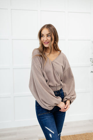 Flirty Feels Ribbed Top in Taupe-[option4]-[option5]-[option6]-[option7]-[option8]-Womens-Clothing-Shop
