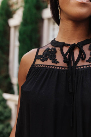 Floral Embroidered Swing Top in Black-[option4]-[option5]-[option6]-[option7]-[option8]-Womens-Clothing-Shop