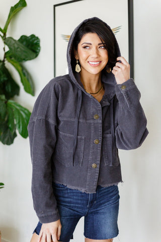 Give Me More Corduroy Jacket in Charcoal-[option4]-[option5]-[option6]-[option7]-[option8]-Womens-Clothing-Shop