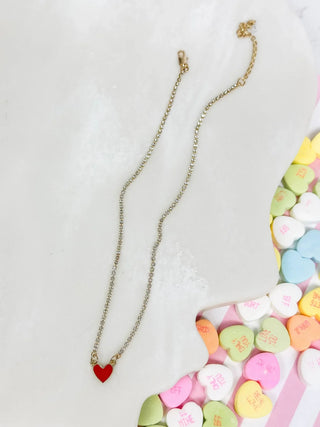 PREORDER: Glitzy Chain Heart Necklaces in Assorted Colors-[option4]-[option5]-[option6]-[option7]-[option8]-Womens-Clothing-Shop